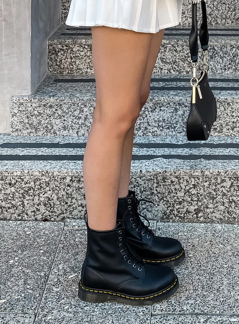 Dr Martins Botas Mujer Botas Negras Con Cremallera En El Empeine